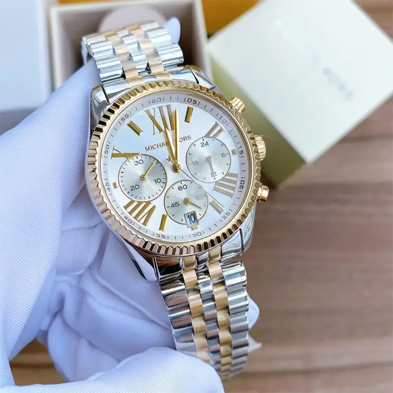 Michael Kors Lexington Tri-Tone Quartz Ladies Watch- MK5735